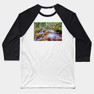 River flowing through rocks Baseball T-Shirt